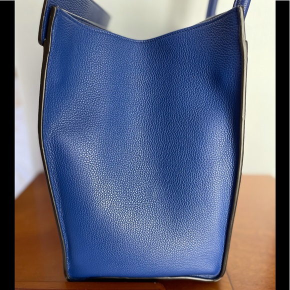 Celine Mini Luggage Blue Drummed Leather GHW - Picture 7 of 16